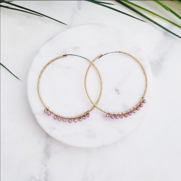 Jewelry - Beaded hoop earrings